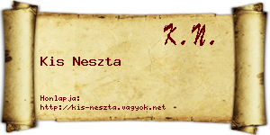 Kis Neszta névjegykártya
